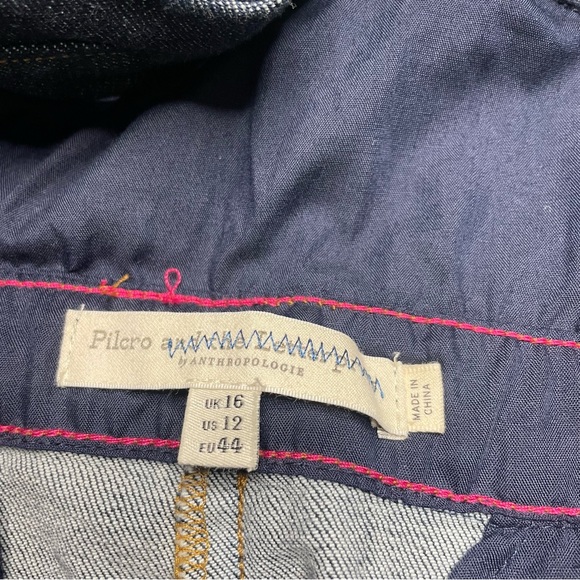 ANTHROPOLOGIE Pilcro Wide Leg Trouser Jumpsuit Denim Letterpress - Picture 9 of 10